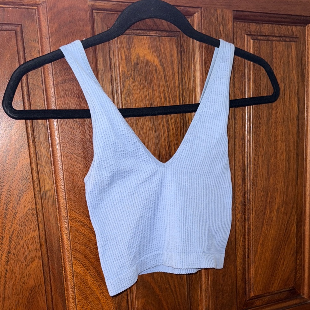 Urban Outfitters Sky Blue/Purple Ribbed Crop Top